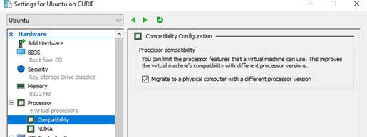 Windows Server - VM compability configuration